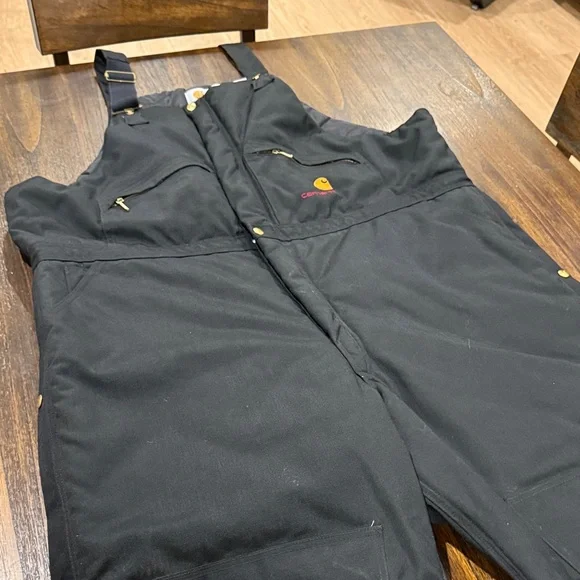Carhartt Black Bib Overalls - Picture 1 of 7